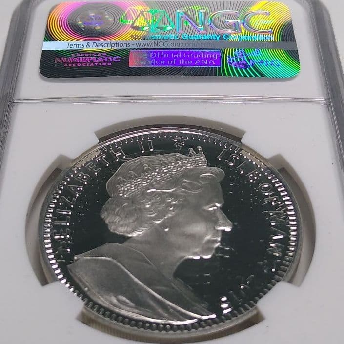 2015 マン島エリザベス女王在位最長記念プルーフ銀貨 NGC PF70UC②