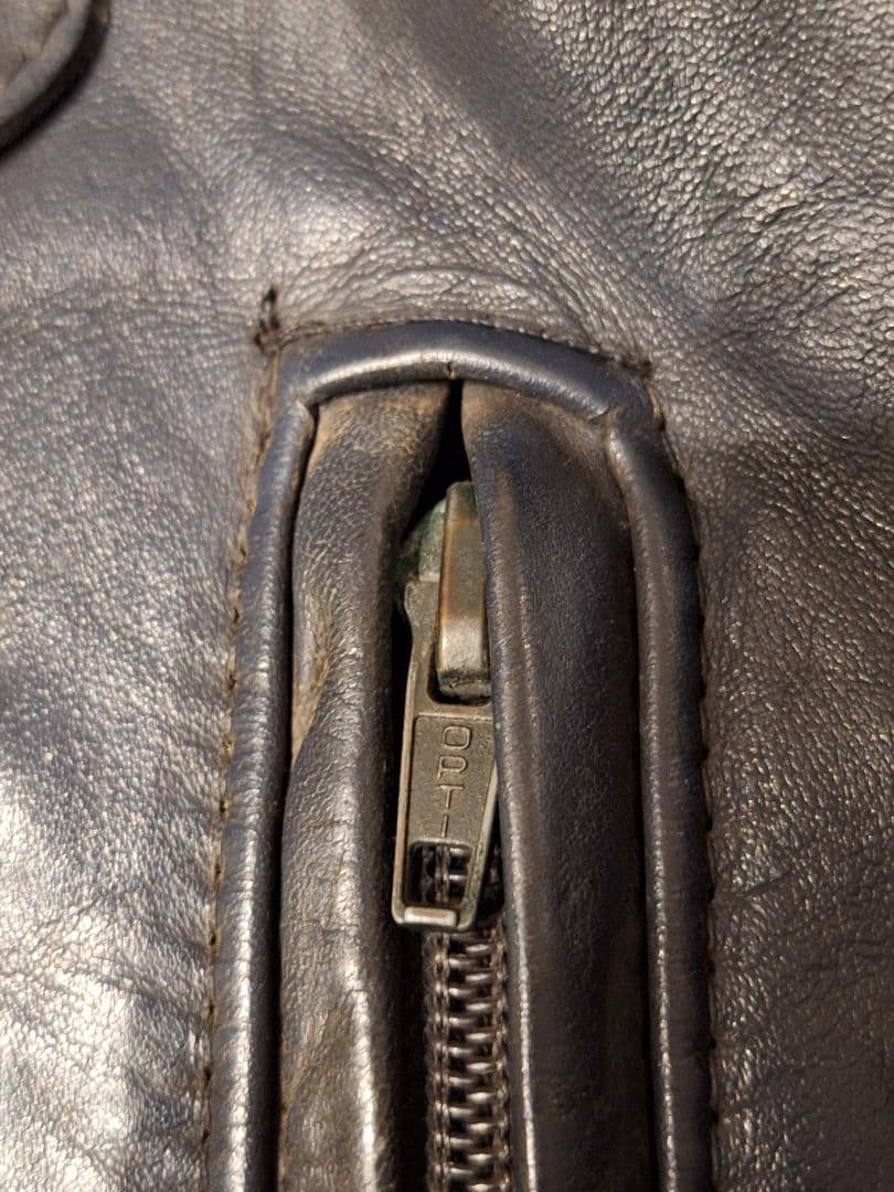 銀*花様 ルイスレザー ヨーロッパ ネイビー ダブル ビンテージ 70S ライダ