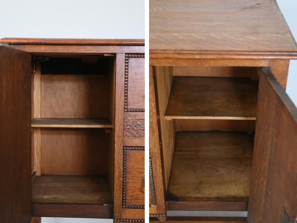 英国アンティーク木製サイドボード/キャビネット机テーブル/チェスト(91-149