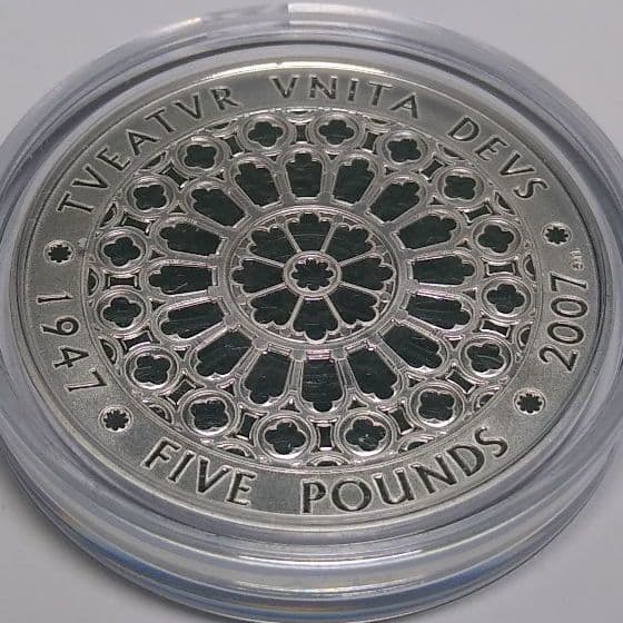 2007 ダイヤモンドウエディング プルーフ 5ポンド銀貨 ②