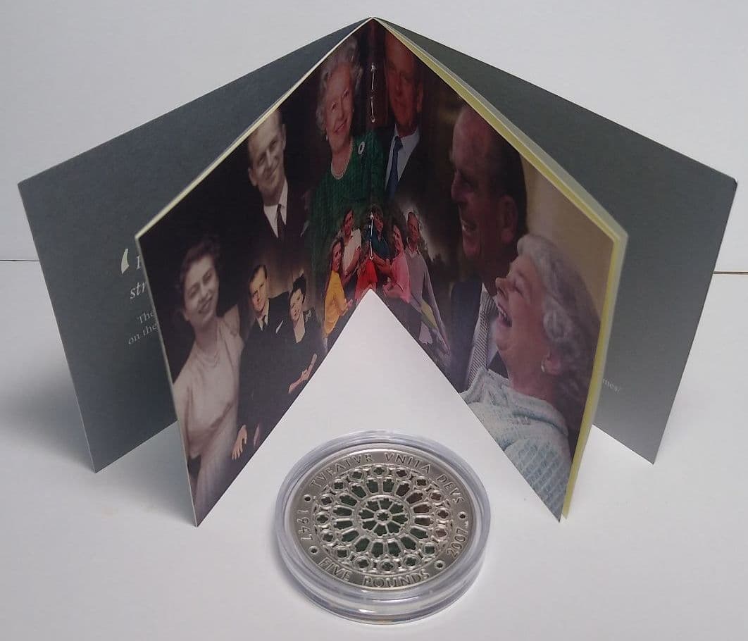 2007 ダイヤモンドウエディング プルーフ 5ポンド銀貨 ②