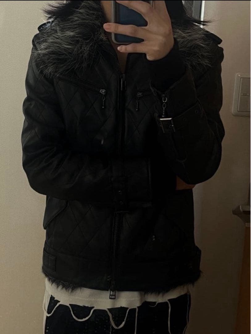 ファージャケット archive y2k opium 裏原 レザー ブラック