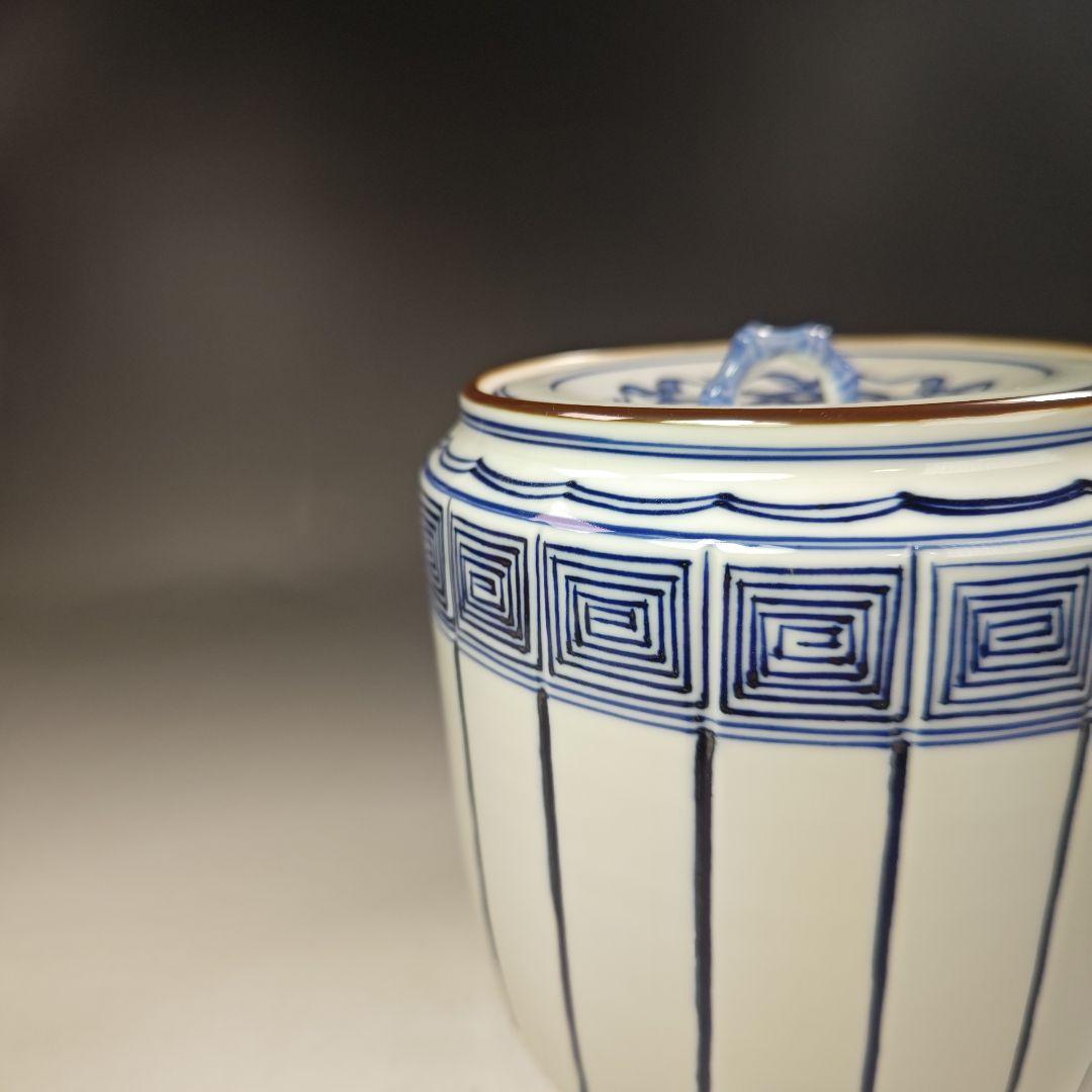 イ702 水指『中村春暁造』『染付桶側　水指　共箱』茶道具