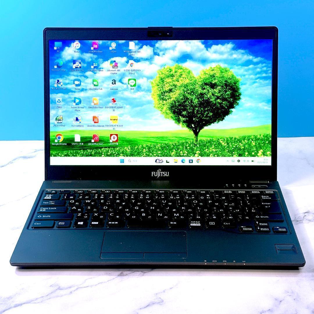 超薄型軽量★メモリ8GB・SSDで快速・指紋認証・Win11☆ノートパソコン