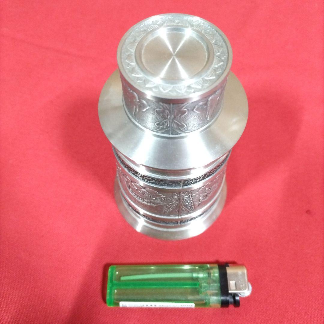 象の絵づくしの錫の茶入 茶心壺 煎茶道具 紅茶 烏龍茶