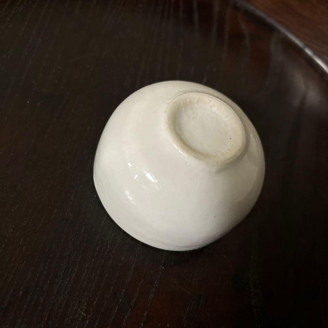 李朝　日帝時代　白磁ぐい呑み　筒盃　骨董　アンティーク　秦秀雄　白洲正子