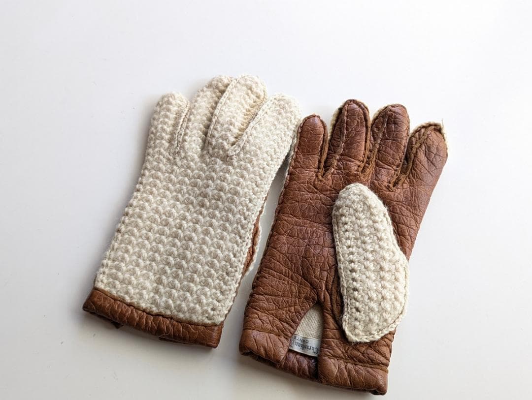 ペッカリーグローブ ヴィンテージ フランス製 ウール Mサイズ ベージュ