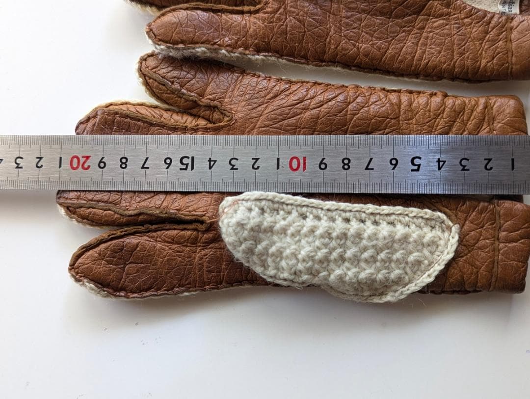 ペッカリーグローブ ヴィンテージ フランス製 ウール Mサイズ ベージュ