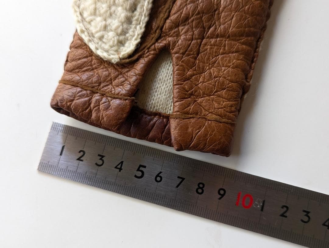 ペッカリーグローブ ヴィンテージ フランス製 ウール Mサイズ ベージュ