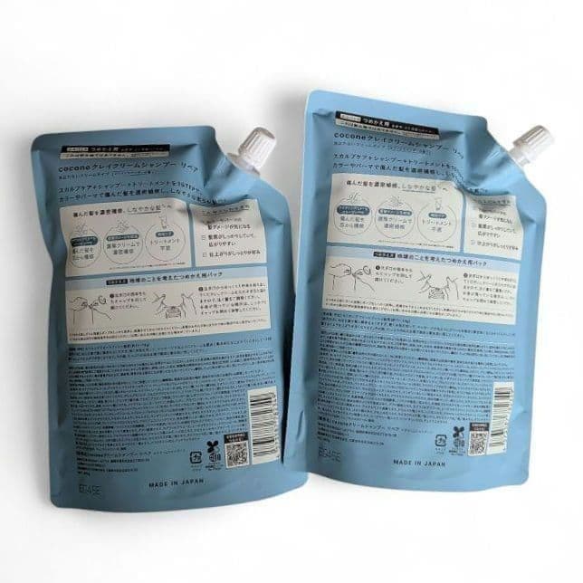 【cocone】クレイクリームシャンプー 本体＋詰替 オーガニック ダメージケア
