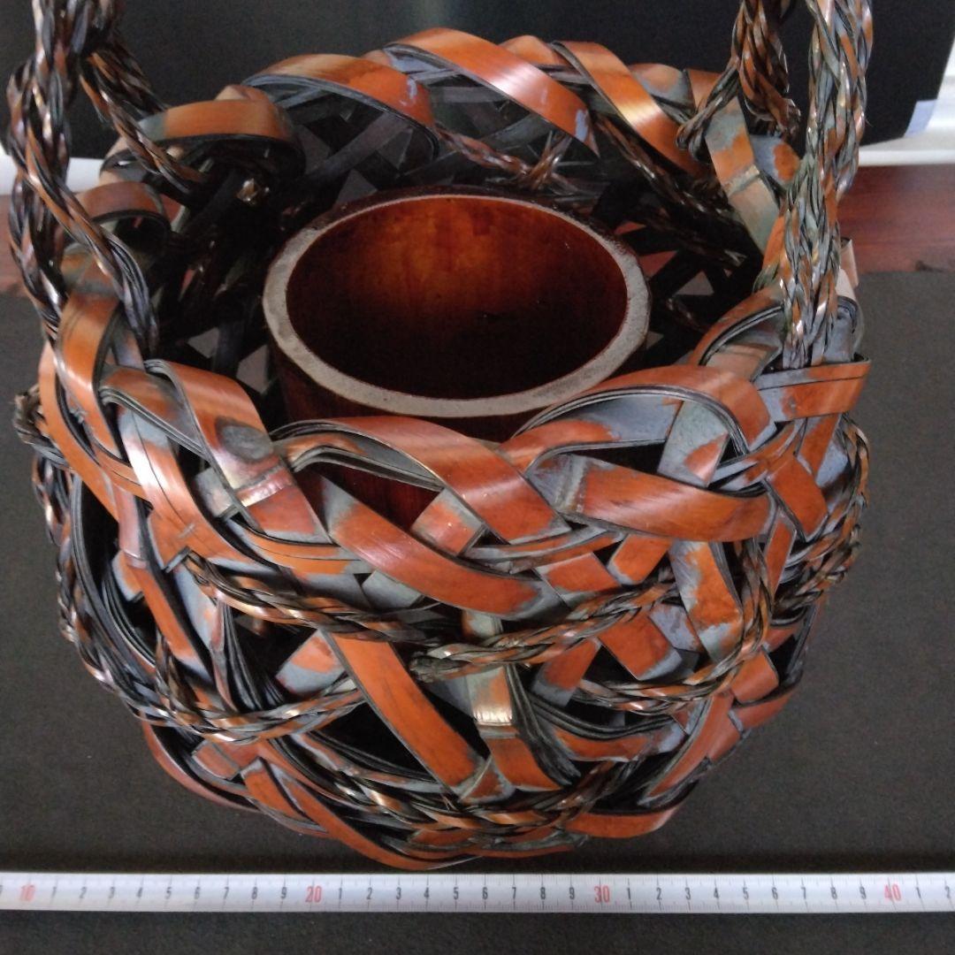 花籠　花入れ　竹細工　おとし付き