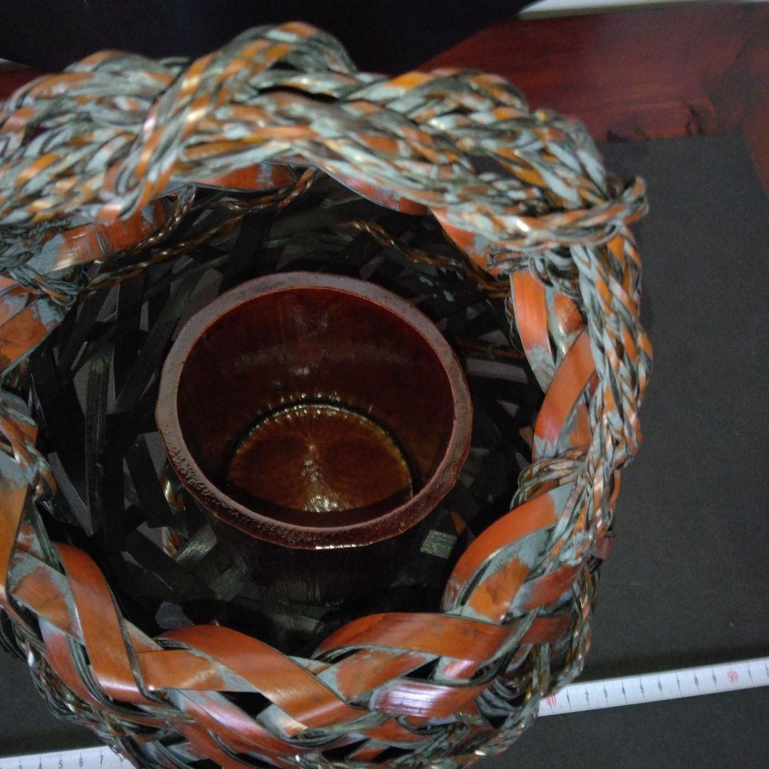 花籠　花入れ　竹細工　おとし付き