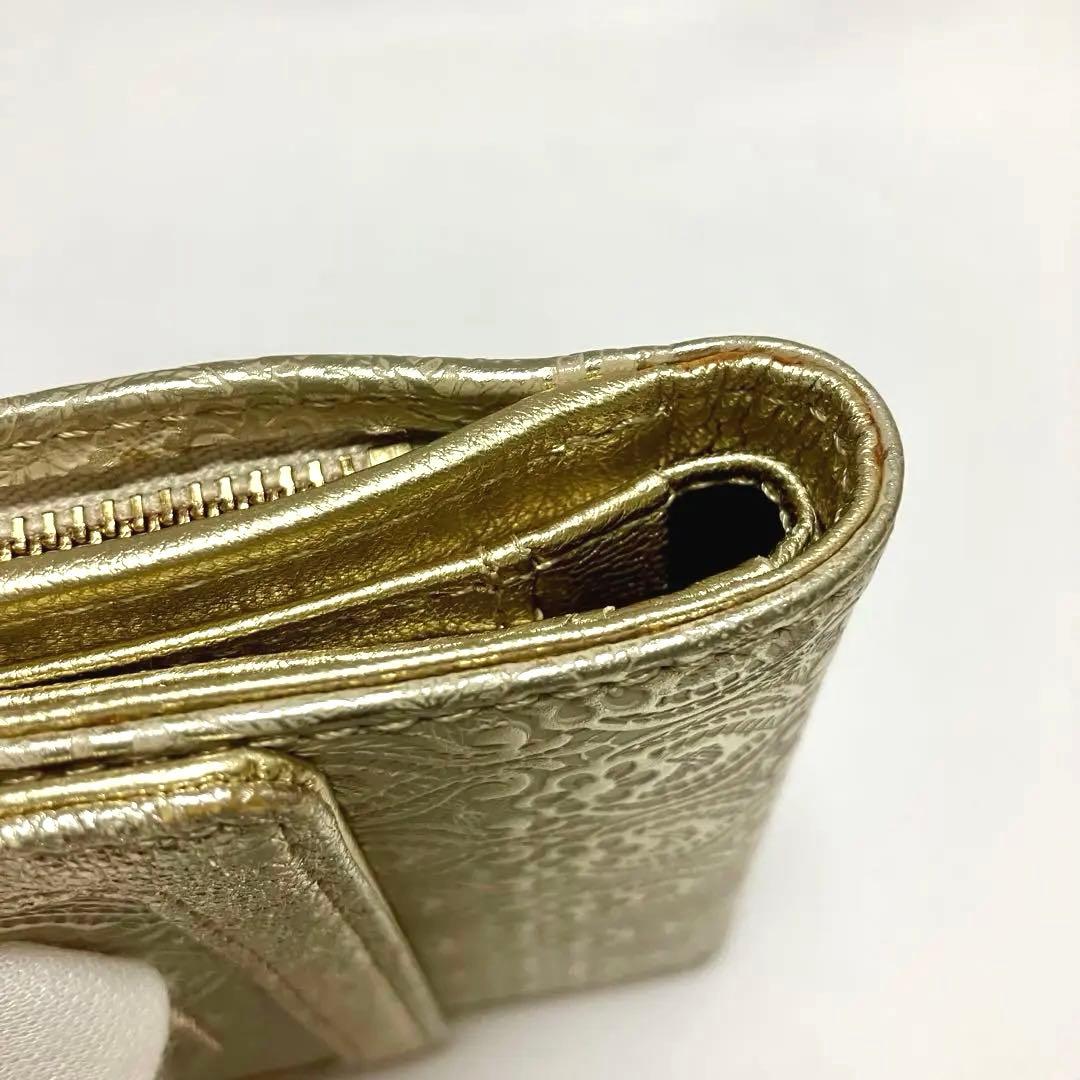 ANNA SUI 新品 未使用 アナスイ 三つ折り財布 ゴールド Ｌ字ファスナー