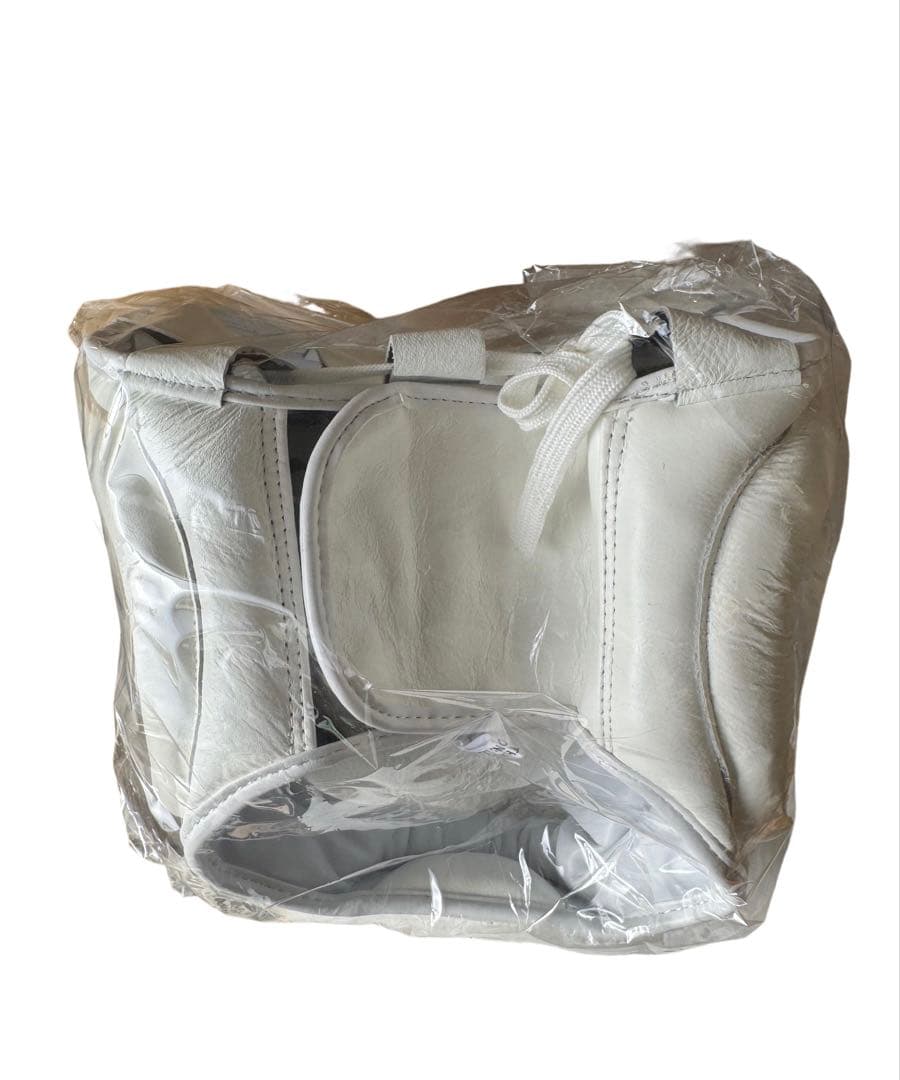 【KENMAX】 本革製ヘッドギア ホワイト L・Sサイズ