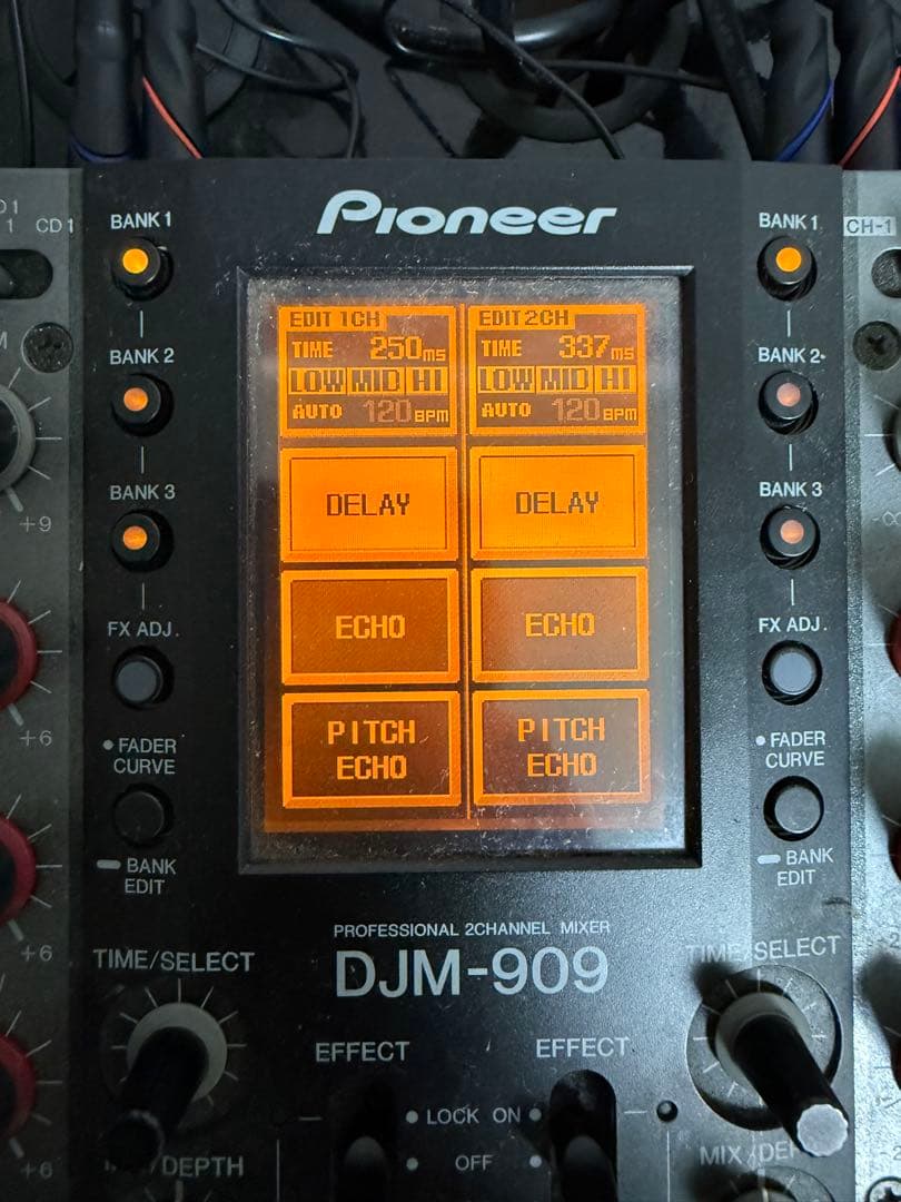 送料込 pioneer djm 909 2ch最高峰djミキサー ジャンク扱い