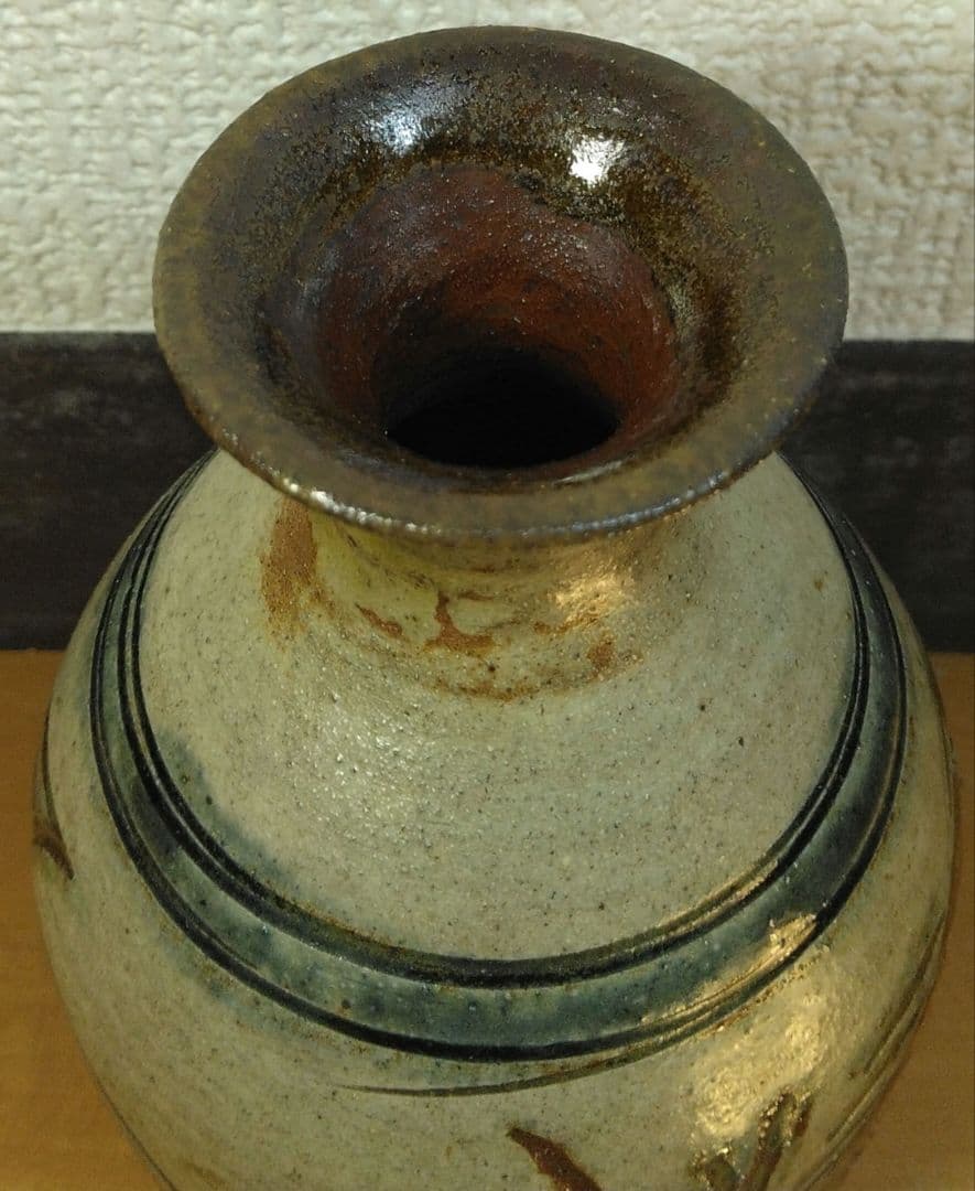 人間国宝 金城次郎 海老魚紋徳利 栞 共箱 美品 壺屋焼 壷屋焼 笑魚 やちむん