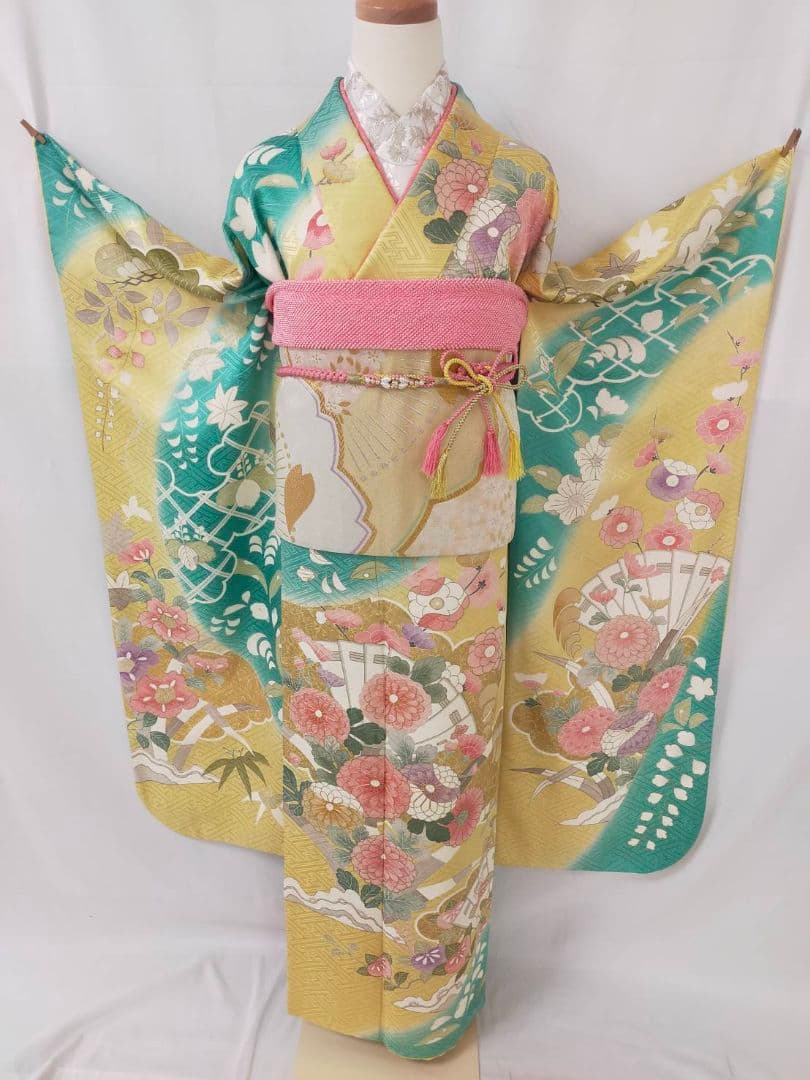 【WA-Modern】★★正絹　京友禅振袖　7点フルセット★★