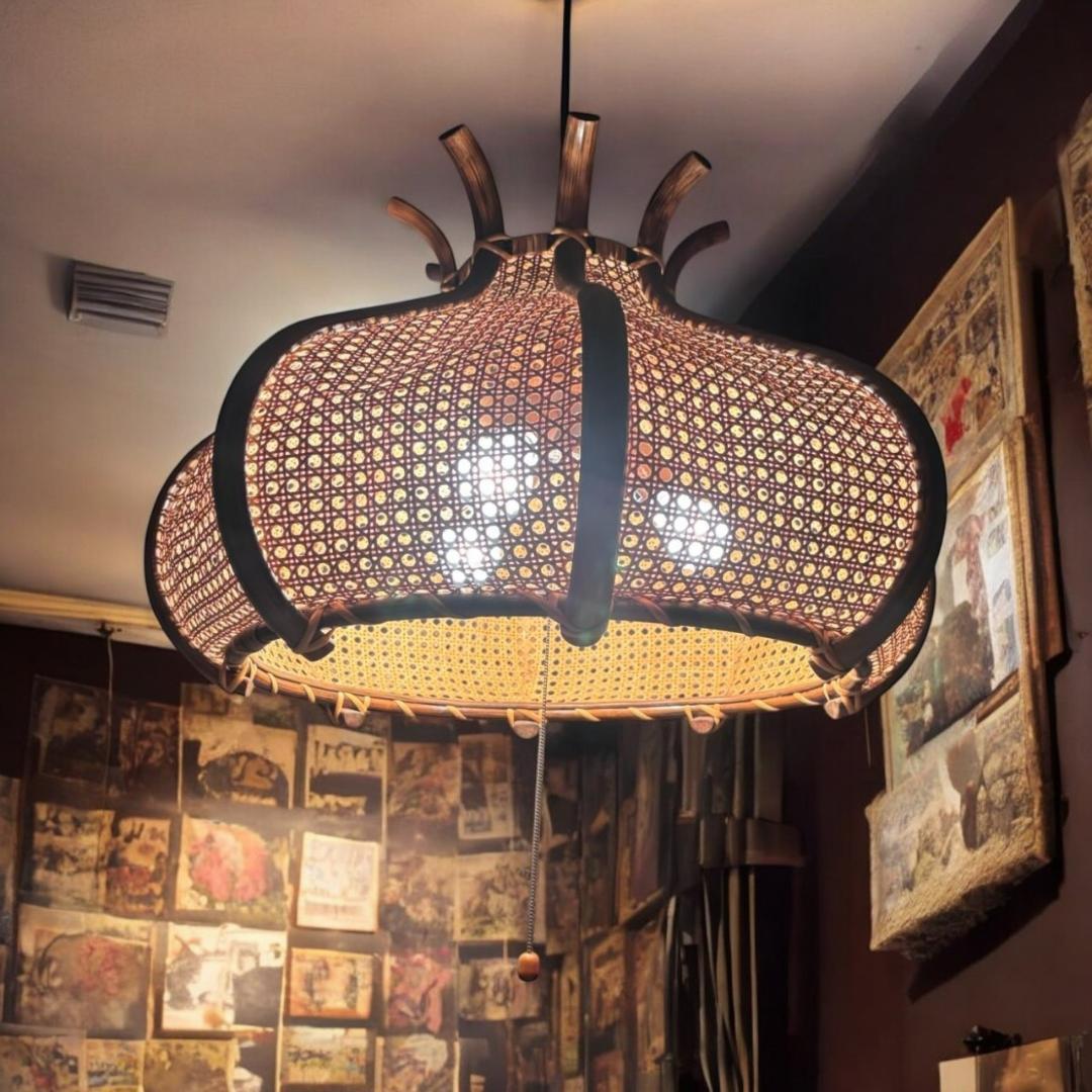 ラタン　照明　吊り下げ　ペンダントライト