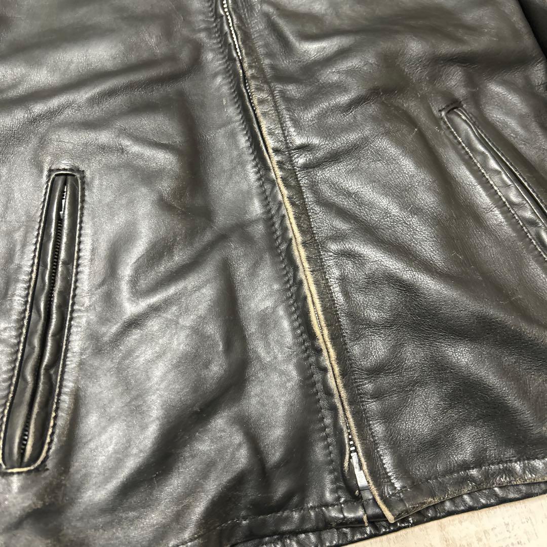 い*銀様 Schott（ショット）　 シングルレザーライダースジャケット　36