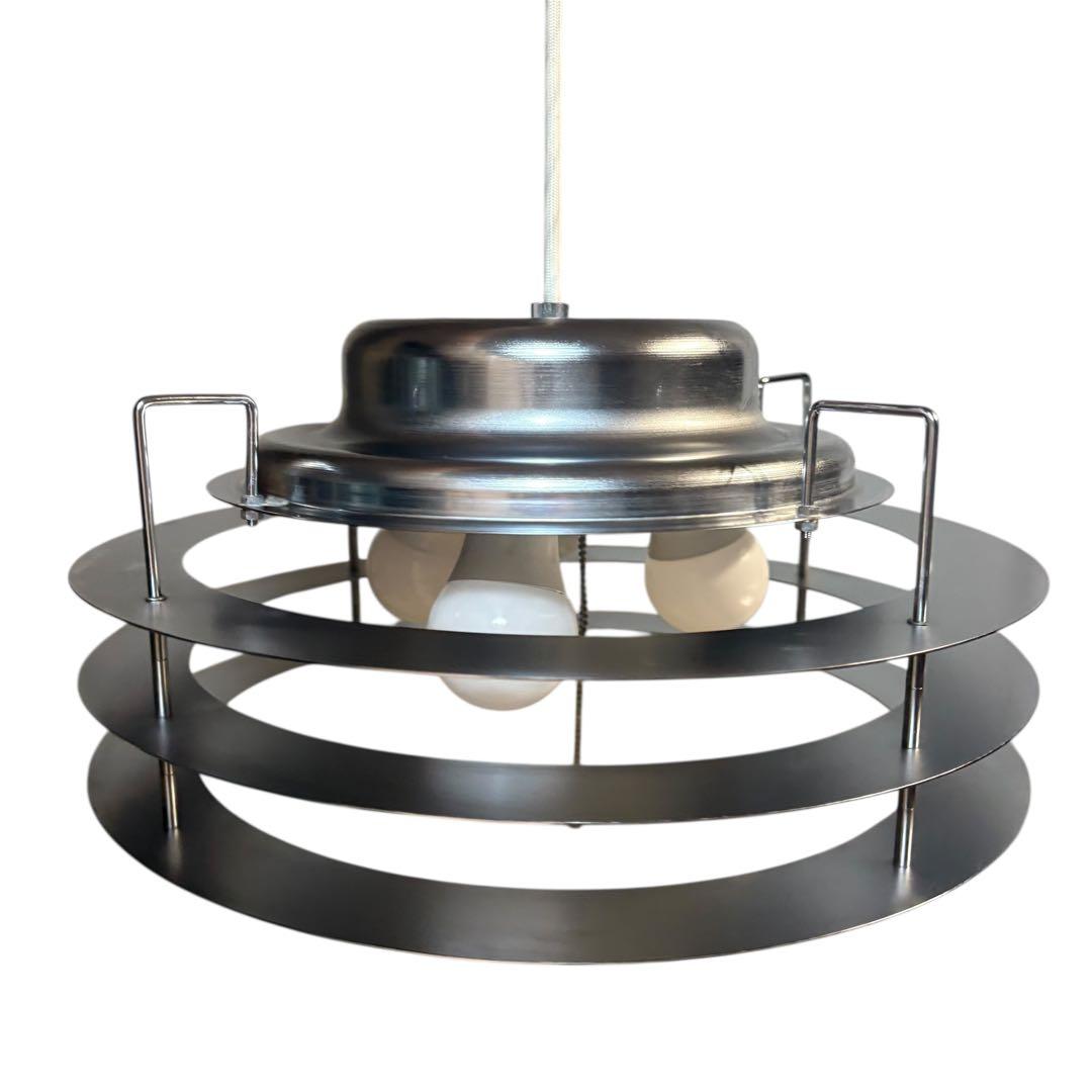 北欧 ミッドセンチュリー ビンテージ ペンダントライト シルバー 3灯