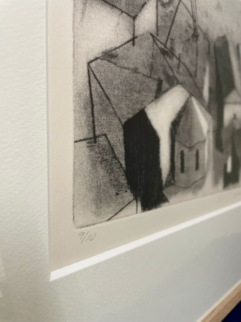 【真作保証】阿部幸洋『La poblacion』銅版画 10部限定 スペイン風景