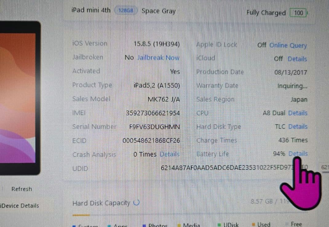 m*_様 比較的美品◼️iPad mini 4◼️128GB◼️バッテリー極良品