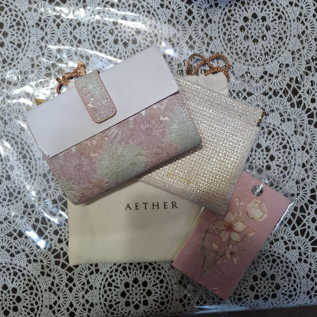AETHER 花柄 二つ折り財布
