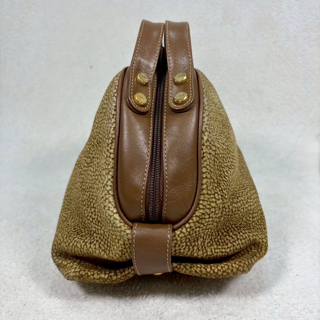 【美品✨】ボルボネーゼ ハンドバッグ うずら柄 スエード イタリア製　レザー