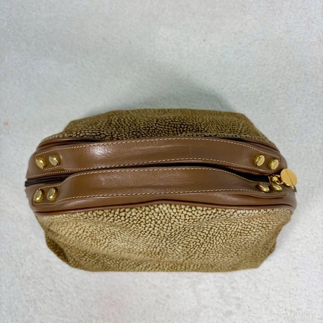 【美品✨】ボルボネーゼ ハンドバッグ うずら柄 スエード イタリア製　レザー