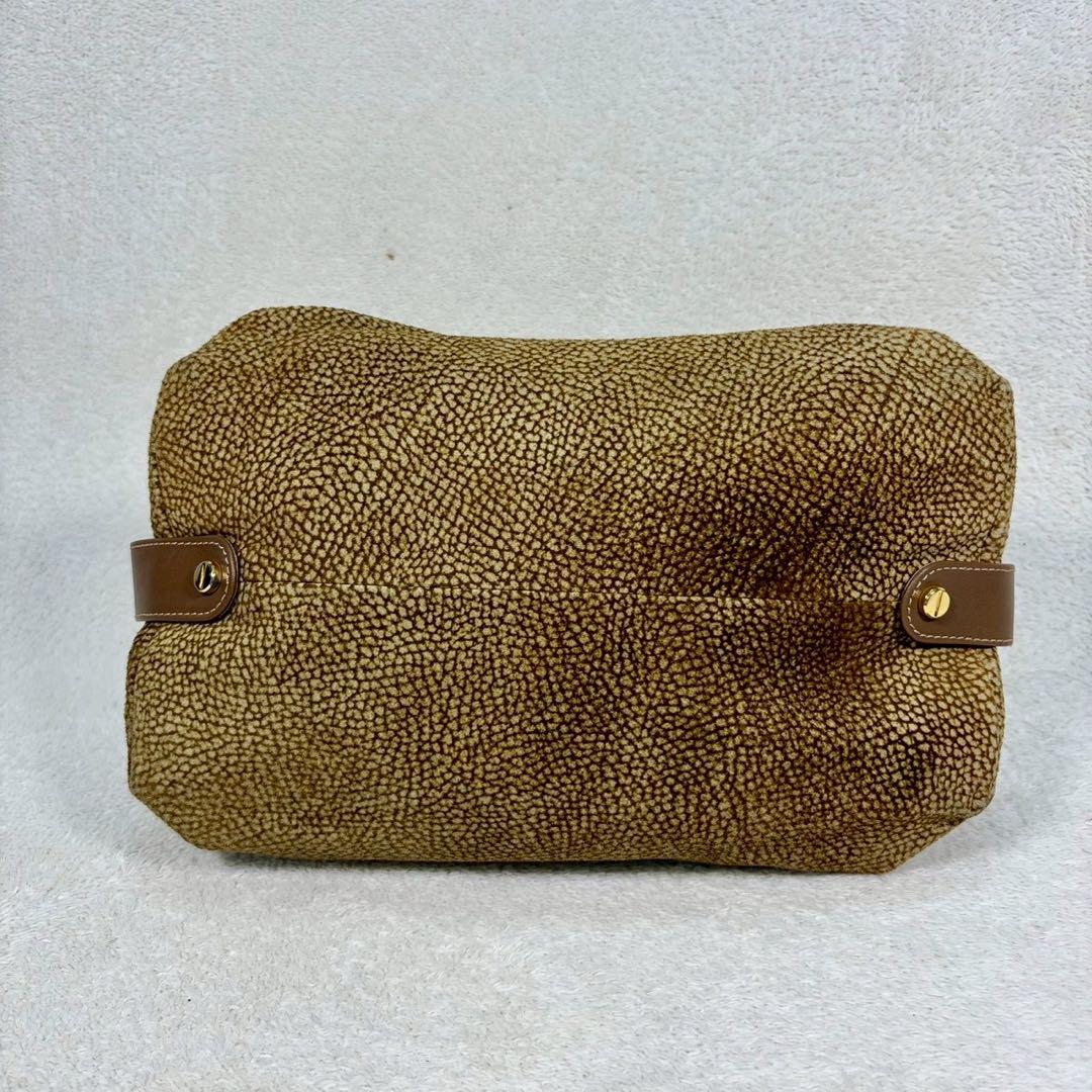 【美品✨】ボルボネーゼ ハンドバッグ うずら柄 スエード イタリア製　レザー