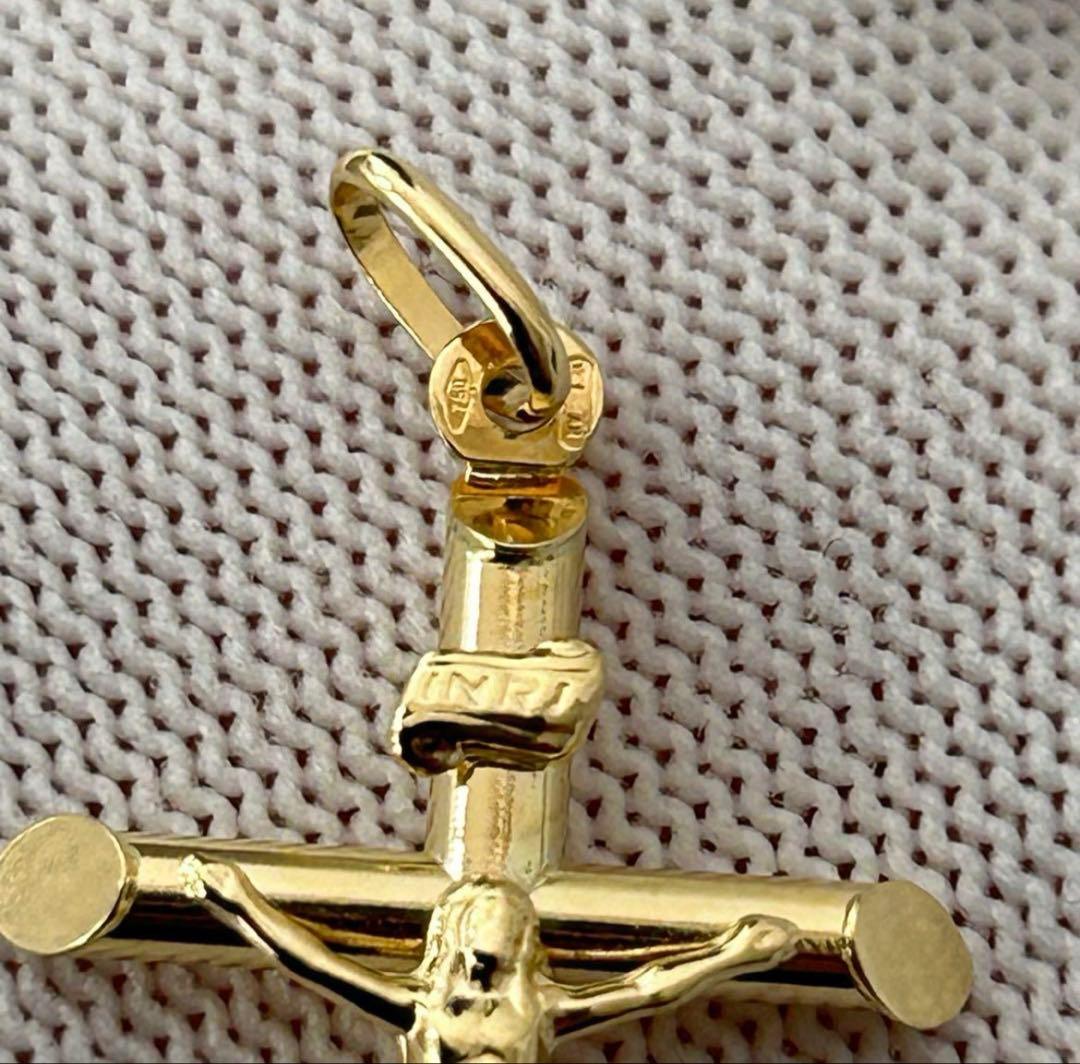 K18 18金 750 クロストップ キリスト 十字架 INRI