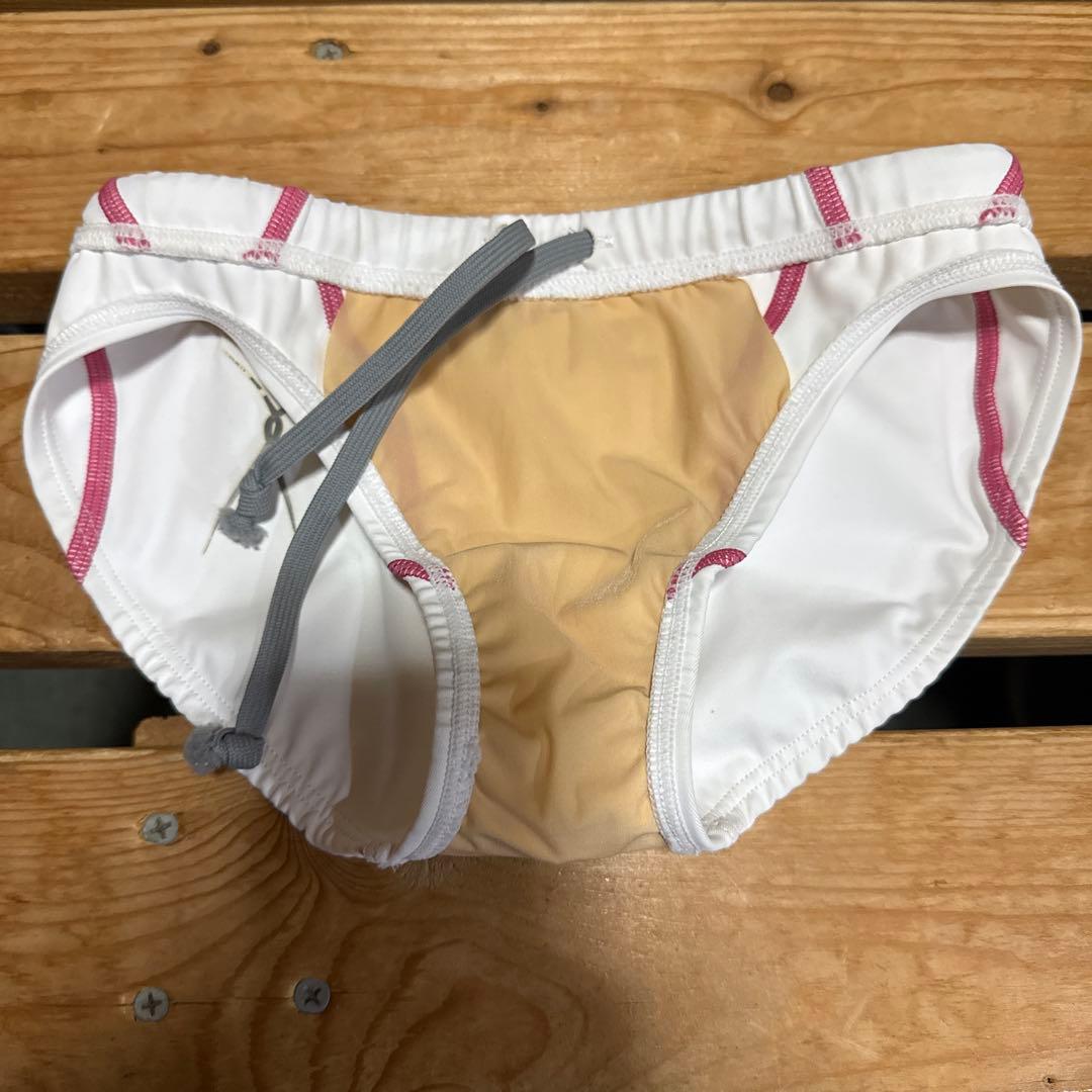 arena ホワイト競泳水着 ピンクストライプ