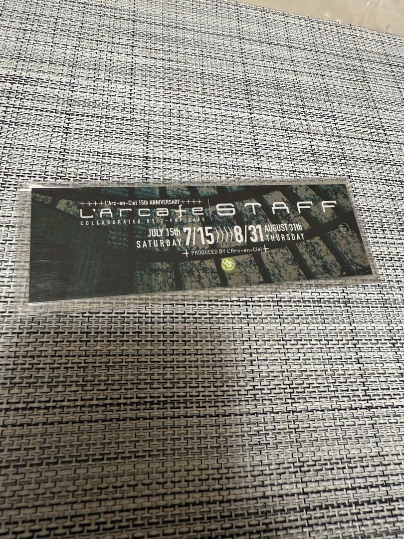 スタッフパス L'Arcafe 15th ラニバ ラルク L'Arc