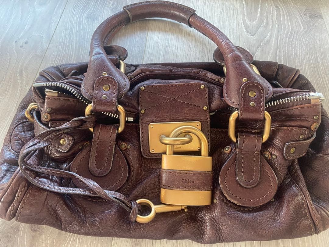 M*中様 Chloé クロエ　パディントン　ブラウンレザー ハンドバッグ