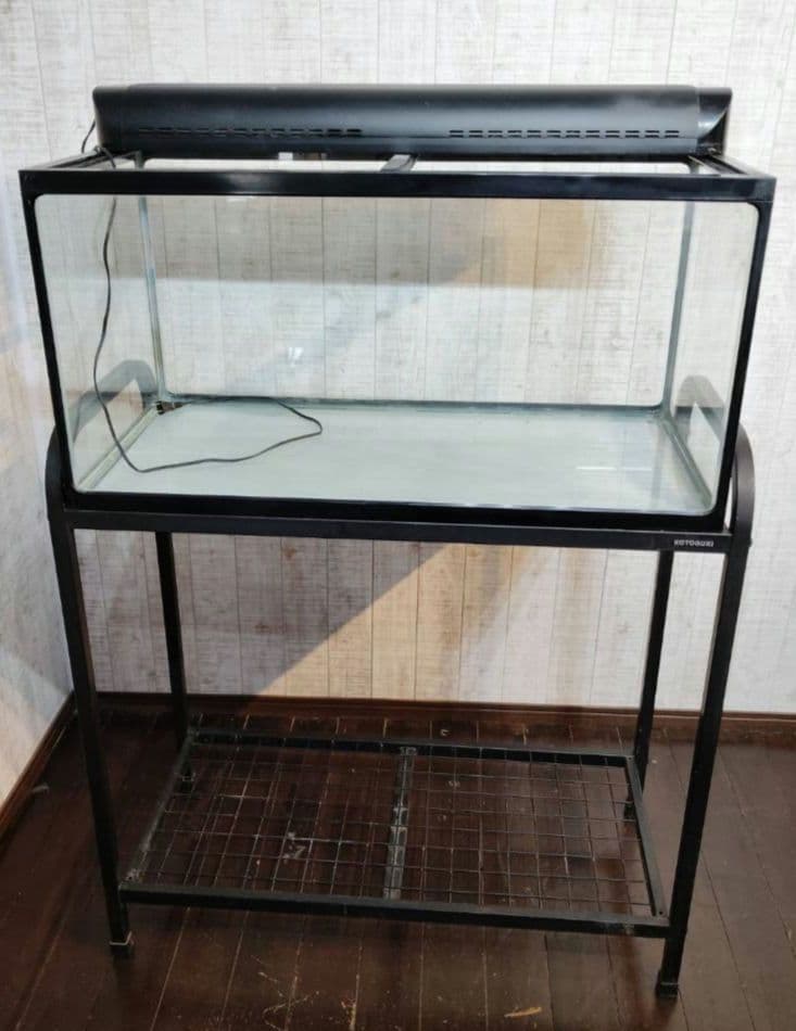 直接引取り限定 兵庫県加東市　90cmガラス水槽 照明 水槽台 セット 中古