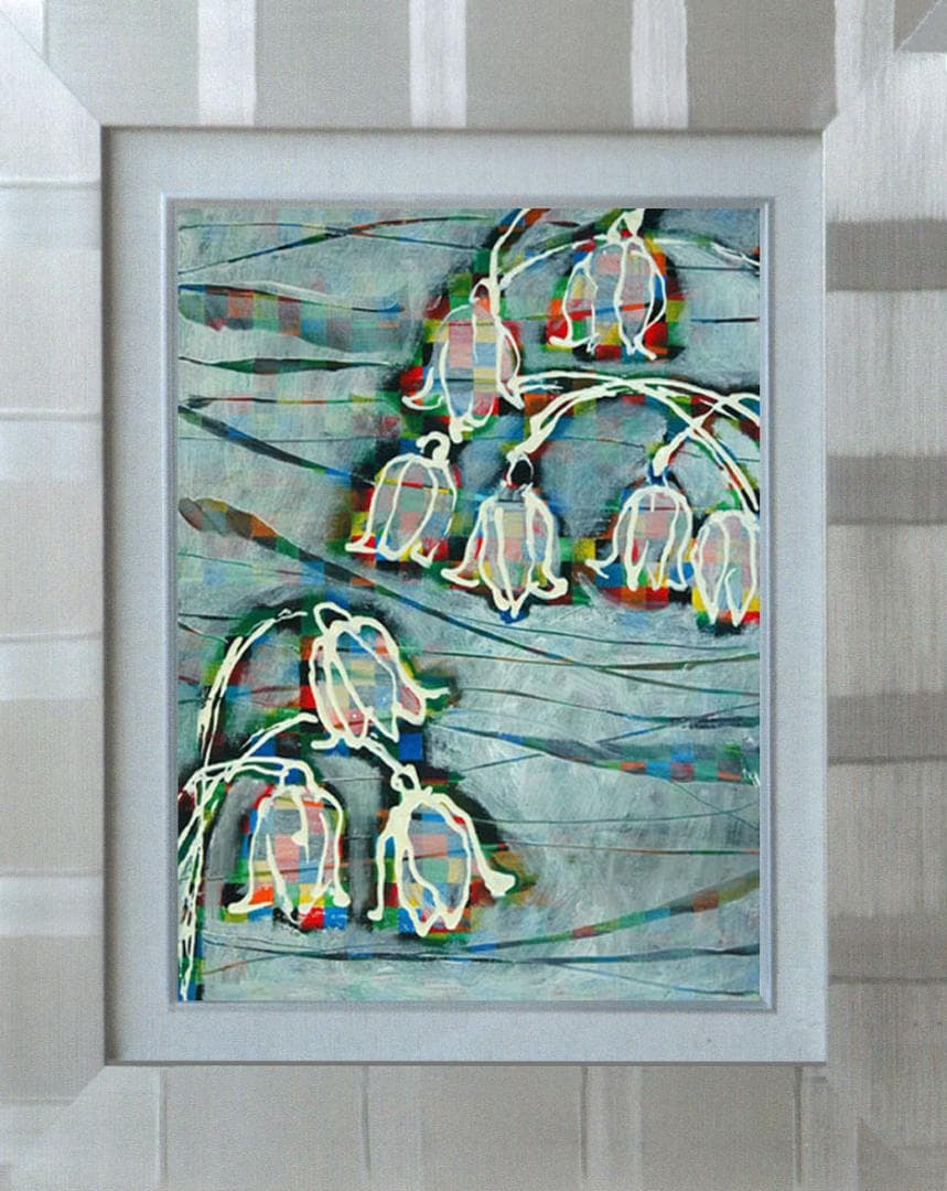 油絵 菅家令子 絵 絵画 インテリア F4-090116 花 すずらん