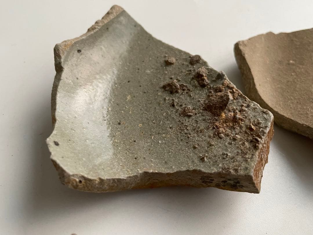 骨董　アンティーク　古唐津　絵唐津　陶片　残欠　焼山窯ほか　叩き技法　出土　発掘