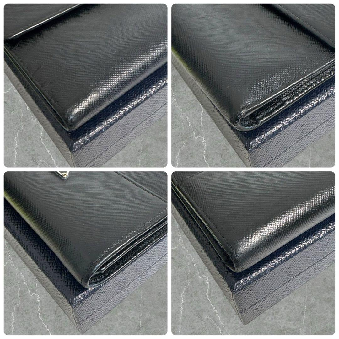 極美品‼️ PRADA プラダ 三つ折り財布 サフィアーノ ブラック 黒