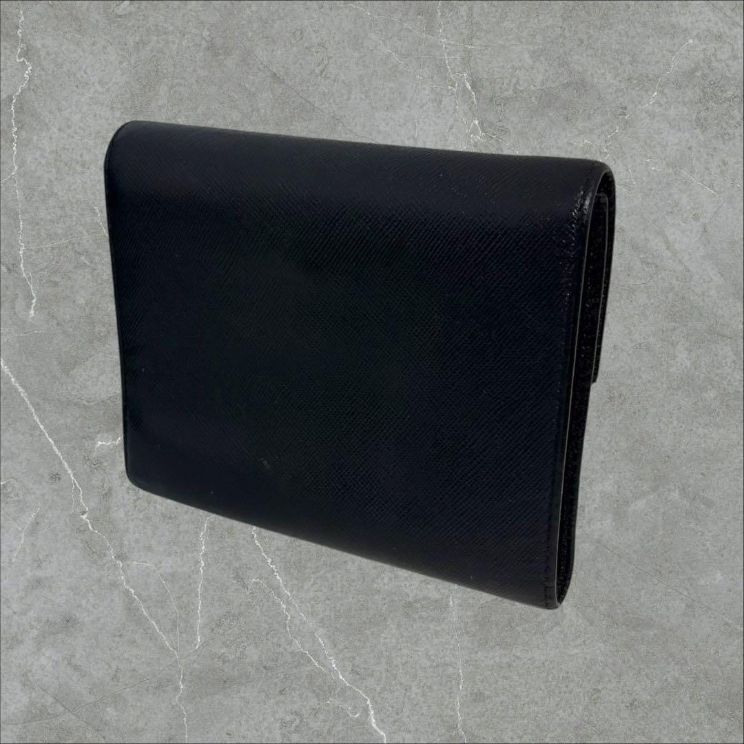 極美品‼️ PRADA プラダ 三つ折り財布 サフィアーノ ブラック 黒