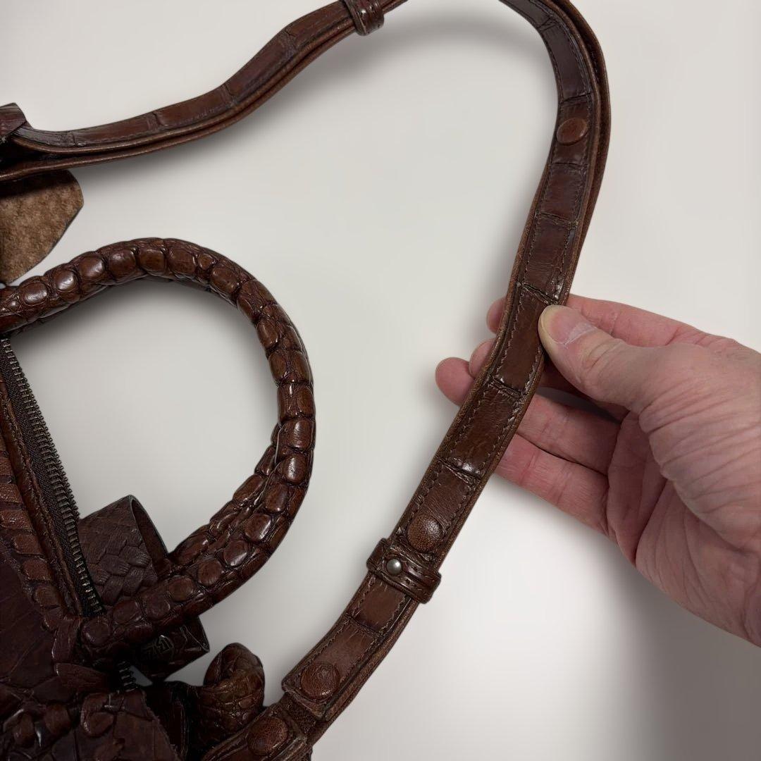 IBIZA　ブラウン　ワニ革　ハンド、ショルダー2wayバッグ　美品！