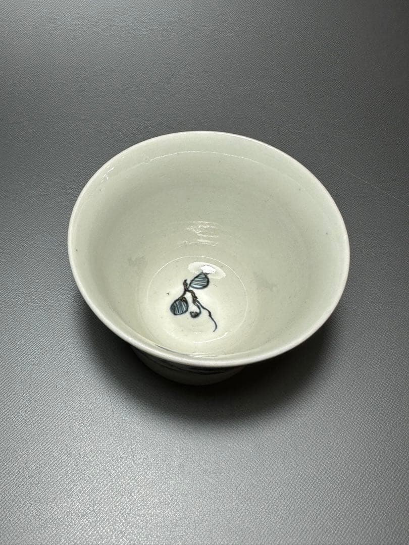 古伊万里　蝶　葡萄紋様　さそば猪口　輪島塗　茶托　5客セット　染付　朱漆