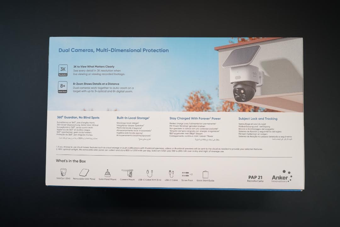 【開封のみ美品】eufy Security SoloCam S340 防犯カメラ