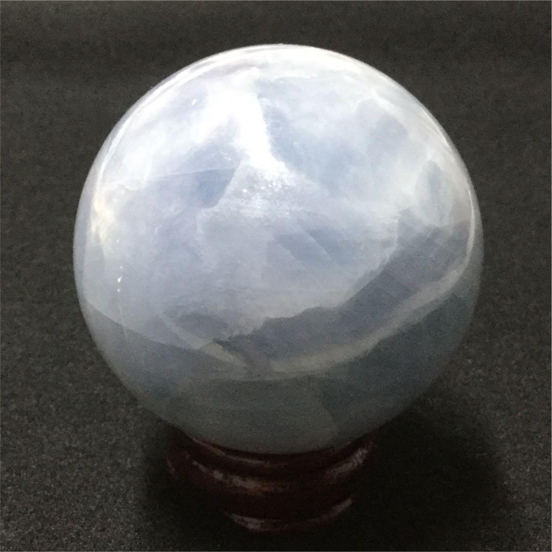 【強力な浄化、癒しと安らぎ】天然石 ブルーカルサイト 原石 スフィア(大)