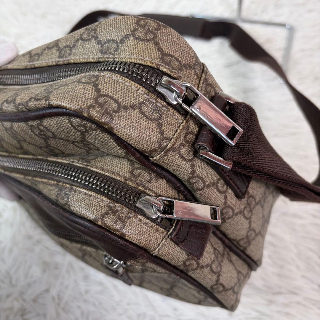美品✨GUCCI グッチ GGスプリーム ショルダーバッグ PVC×レザー