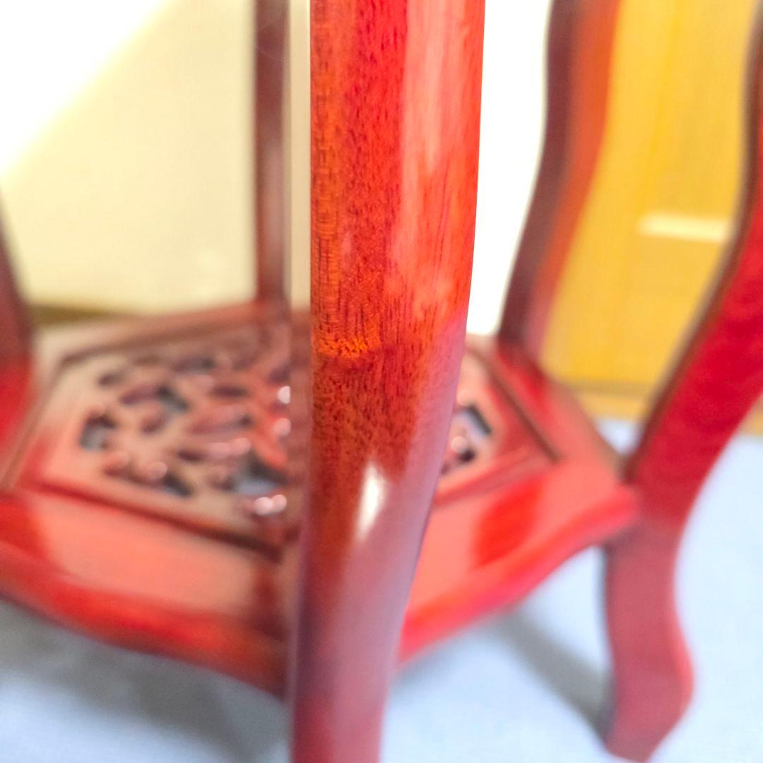 107【アンティーク】花梨 李朝様式 花台 盆栽卓 高卓 飾り台 猫足【匿名配送