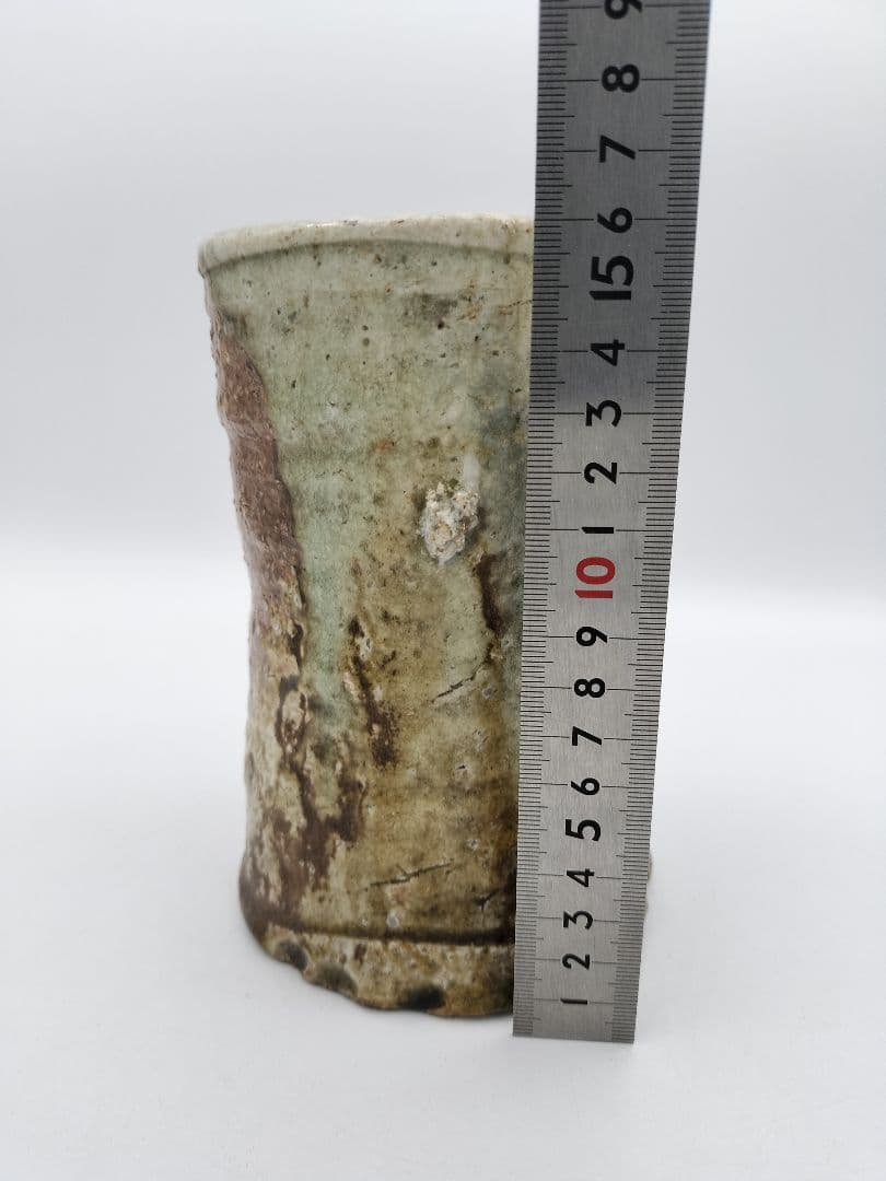 b46 花入 仿伊賀 旅枕 高橋楽斉 木箱 茶道具 古物 掛置両用