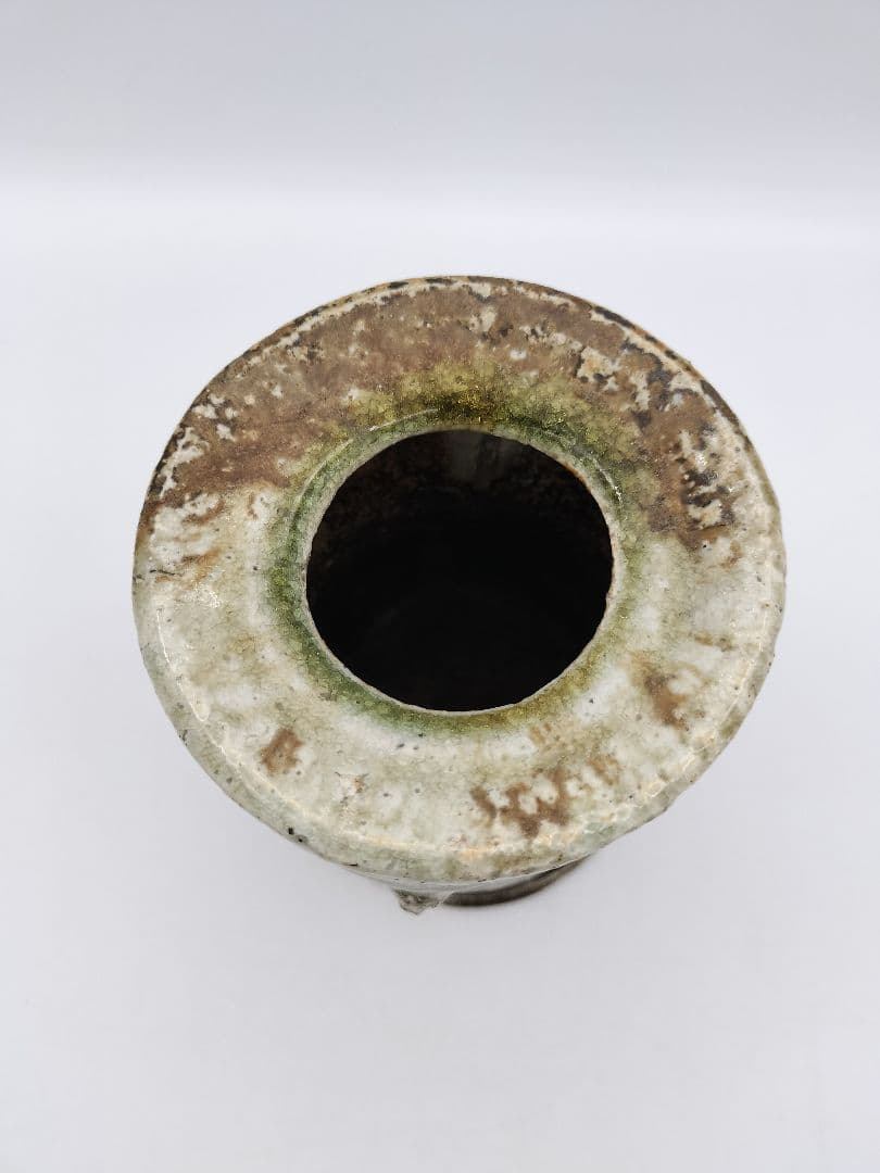 b46 花入 仿伊賀 旅枕 高橋楽斉 木箱 茶道具 古物 掛置両用