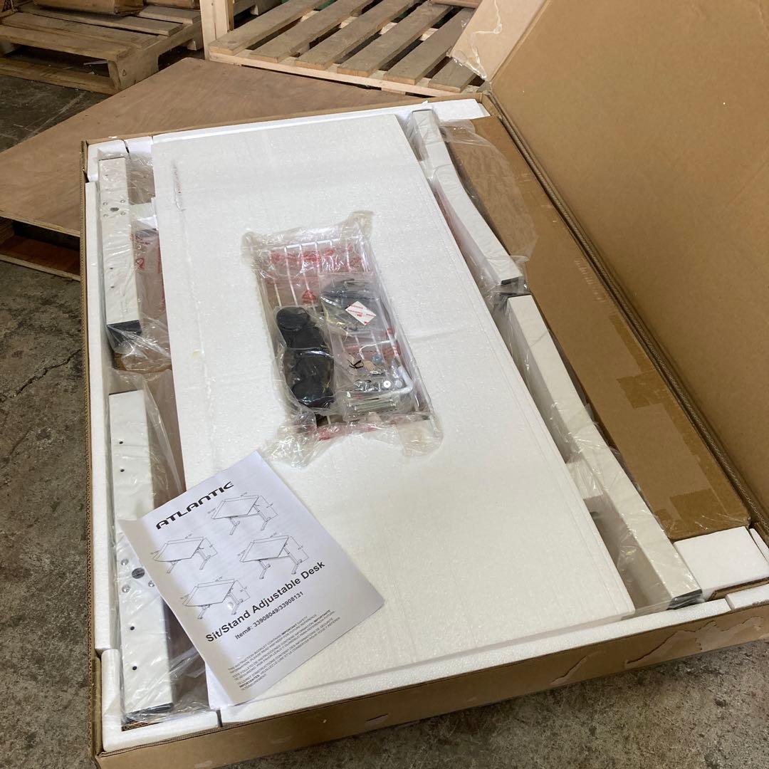 アトランティックスタンディングデスク ホワイト 高さ調節可能 一体型デスクトップ