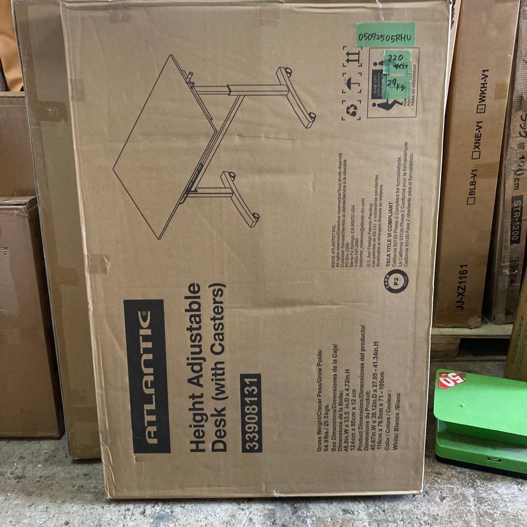 アトランティックスタンディングデスク ホワイト 高さ調節可能 一体型デスクトップ