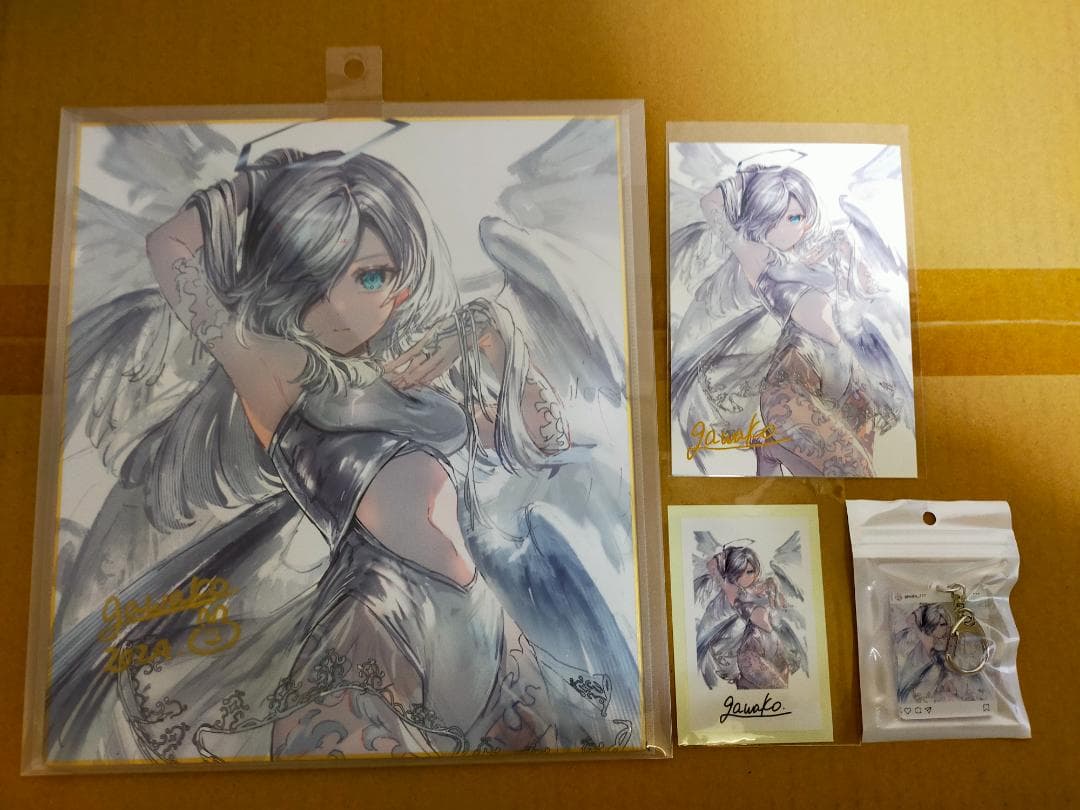 がわこ 直筆サイン入り複製色紙+アクキー+チェキ ワンスト 彩コレクション24